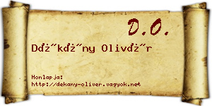 Dékány Olivér névjegykártya