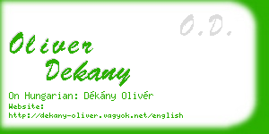 oliver dekany business card